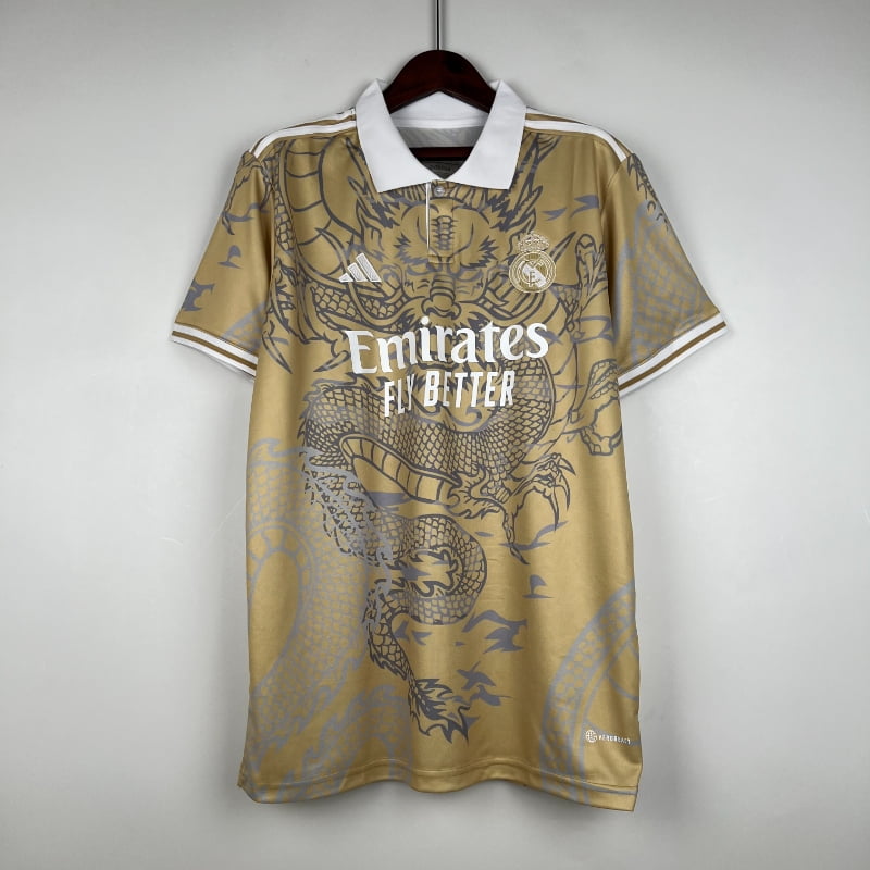 Real Madrid Gold Dragon Shirt