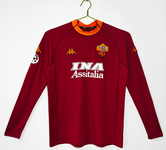 Roma 2001/02 Long Sleeve Home Shirt