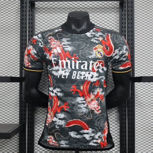 Real Madrid Dragon Shirt (Black And Red)